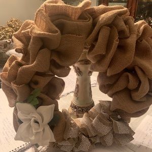 Hand made burlap wreath